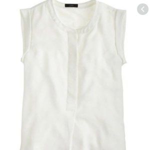 Jcrew white sleeveless blouse